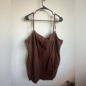 H&M Brown Denim Fitted Dress - Size XL